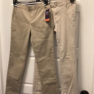 2 pair khaki School uniform Girl’s Pants French Toast & Child’s Place 8/10